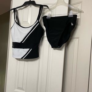 Woman, two-piece, bathing suit in size 12